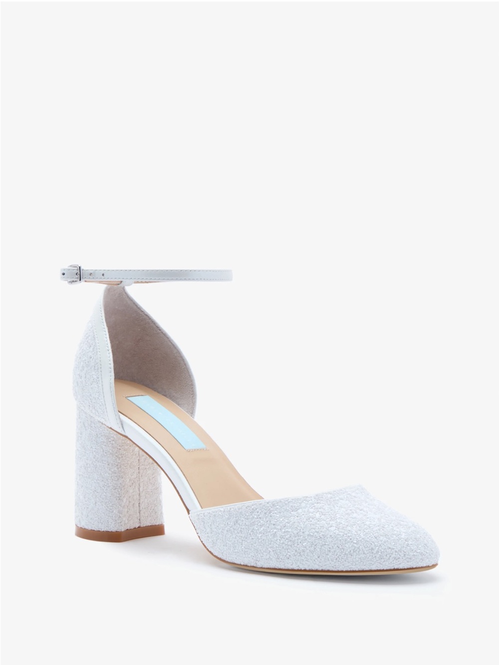Charlotte Mills Jazzy Pearl Bridal Block Heel Ankle-Strap
